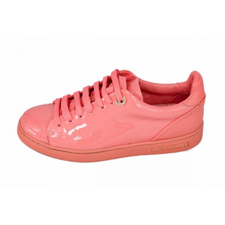 Эксклюзивная брендовая модель Женские летние лаковые кроссовки Louis Vuitton Frontrow Pink 