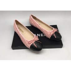 Женские брендовые  балетки Chanel Cruise комбинированные розовые с черным
