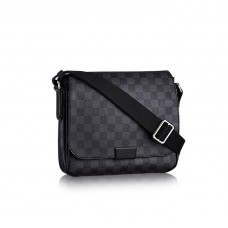 Мужская брендовая кожаная сумка Louis Vuitton District GM Blue