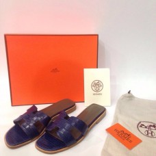 Женские шлепанцы Hermes Blue 