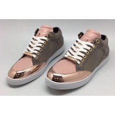 Женские летние кожаные кроссовки Jimmy Choo розовые