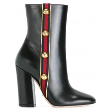 Женские кожаные сапоги Gucci черные