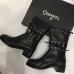 Эксклюзивная брендовая модель Женские осенние брендовые кожаные сапоги Chanel High Black X