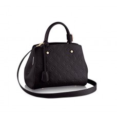 Женская кожаная черная сумка Louis Vuitton Montaigne Black