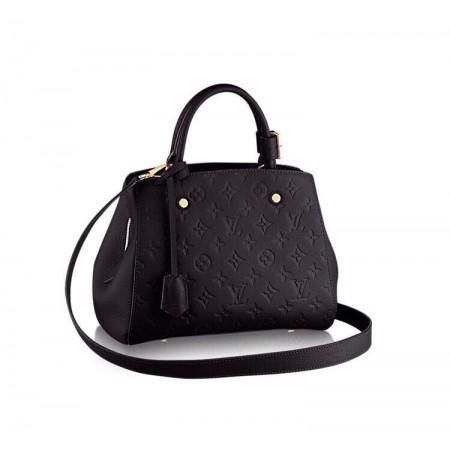 Эксклюзивная брендовая модель Женская кожаная черная сумка Louis Vuitton Montaigne Black
