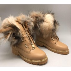 Зимние Ботинки Balmain Beige High II с Мехом
