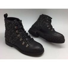 Женские высокие кожаные ботинки Chanel High Black