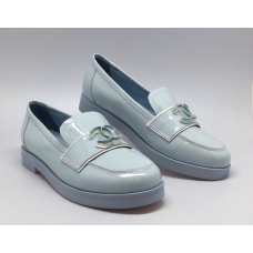 Женские брендовые кожаные лоферы Chanel Cruise Blue