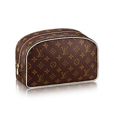 Брендовая кожаная дорожная косметичка Louis Vuitton Broun
