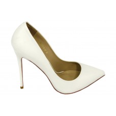Женские кожаные белые туфли Christian Louboutin Pigalle White
