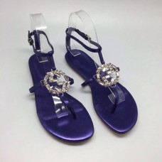 Женские кожаные сандалии Gucci синие