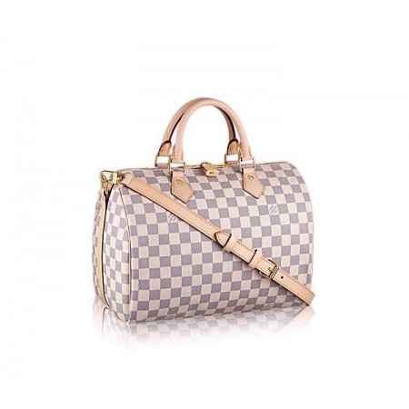 Эксклюзивная брендовая модель Женская кожаная брендовая сумка Louis Vuitton Speedy White 