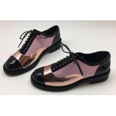 Женские кожаные лакированные ботинки Chanel BlackPink