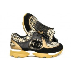 Женские брендовые кроссовки Chanel EX Sport коричневые