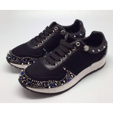 Женские летние черные кроссовки Philipp Plein Anniston