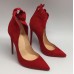 Эксклюзивная брендовая модель Женские замшевые красные туфли Christian Louboutin 12 см