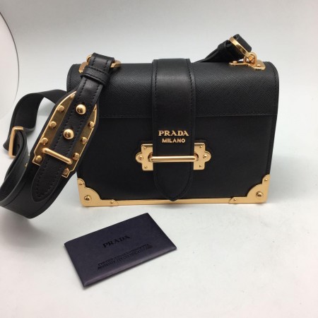 Эксклюзивная брендовая модель Женская сумка Prada Black/Gold V