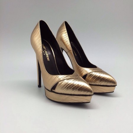 Эксклюзивная брендовая модель Женские Туфли Saint Laurent Gold