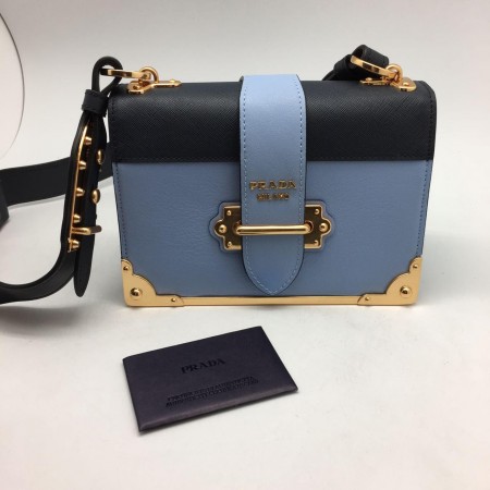 Эксклюзивная брендовая модель Женская сумка Prada Black/Blue/Gold V
