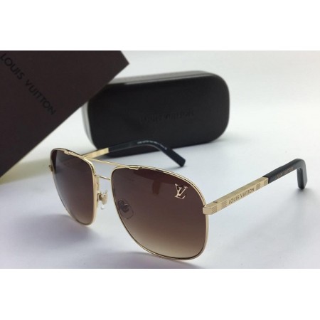 Эксклюзивная брендовая модель Женские солнцезащитные очки Louis Vuitton Gold Glasses
