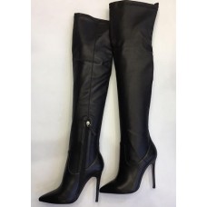 Женские кожаные ботфорты Gianvito Rossi черные