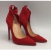 Эксклюзивная брендовая модель Женские замшевые красные туфли Christian Louboutin 12 см