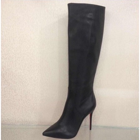Эксклюзивная брендовая модель Женские осенние кожаные сапоги Christian Louboutin Pigalle черные