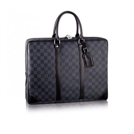 Эксклюзивная брендовая модель Мужская деловая брендовая кожаная сумка Louis Vuitton Porte-Documents Voyage Blue