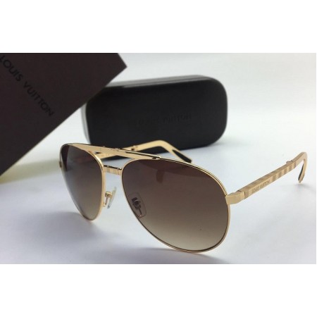 Эксклюзивная брендовая модель Женские солнцезащитные очки Louis Vuitton Gold