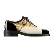 Женские кожаные лакированные ботинки Chanel Cruise Black/Gold