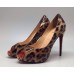 Эксклюзивная брендовая модель Женские летние кожаные туфли Christian Louboutin леопард