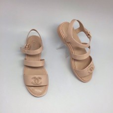Женские кожаные сандалии Chanel Cruise Beige