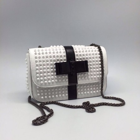 Эксклюзивная брендовая модель Женская сумка Christian Louboutin White/Black