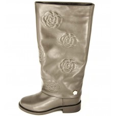Женские осенние высокие сапоги Chanel Cruise High Grey