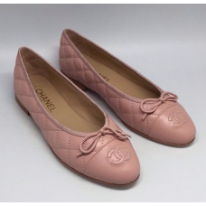 Женские брендовые кожаные балетки Chanel розовые