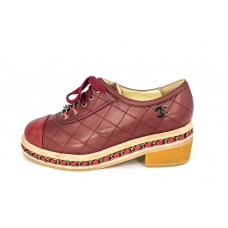 Женские осенние брендовые красные кожаные ботинки Chanel Cruise