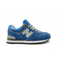 Женские летние кроссовки New Balance 574 Blue/White/Grey со скидкой
