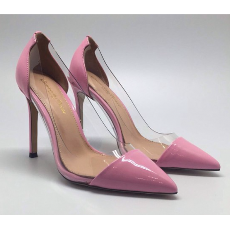 Эксклюзивная брендовая модель Женские летние кожаные туфли Gianvito Rossi Plexi розовые