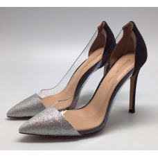 Женские летние серебристые туфли Gianvito Rossi Plexi