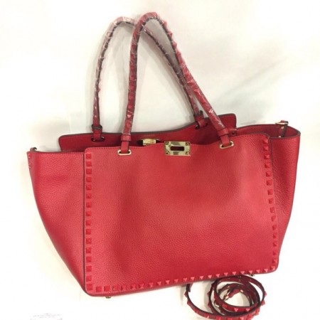 Эксклюзивная брендовая модель Женская кожаная сумка Valentino Garavani Rockstud красная