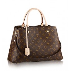 Женская брендовая кожаная сумка Louis Vuitton Montaigne Broun 