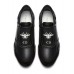 Эксклюзивная брендовая модель Женские черные кожаные кроссовки Christian Dior Cruise с рисунком и перфорацией 