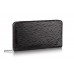 Эксклюзивная брендовая модель Мужской брендовый кожаный кошелек Louis Vuitton Zippy Black