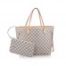Эксклюзивная брендовая модель Женская  брендовая кожаная сумка Louis Vuitton NeverFull White