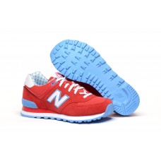 Женские летние кроссовки New Balance 574 Red/Blue/White со скидкой