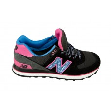 Женские цветные кроссовки New Balance 574 Black/Grey/Pink