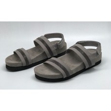 Женские замшевые сандалии Brunello Cucinelli серые