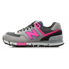 Женские летние кроссовки New Balance 574 Light Grey/Pink со скидкой