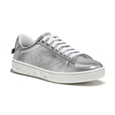 Женские кожаные серебристые кроссовки Christian Dior Cruise 2017