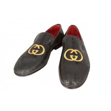 Мужские кожаные лоферы Gucci черные